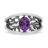 Thumbnail Image 3 of Enchanted Disney Villains Ursula Oval Amethyst and 1/5 CT. T.W. Diamond Coral Open Shank Ring in Sterling Silver