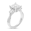Thumbnail Image 1 of 4 CT. T.W. Princess-Cut Certified Lab-Created Diamond Three Stone Engagement Ring in 14K White Gold (F/SI2)