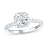 Thumbnail Image 0 of 1-1/2 CT. T.W. Certified Lab-Created Diamond Cushion-Shaped Frame Engagement Ring in 14K White Gold (F/SI2)