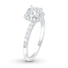 Thumbnail Image 1 of 1-1/2 CT. T.W. Certified Lab-Created Diamond Cushion-Shaped Frame Engagement Ring in 14K White Gold (F/SI2)
